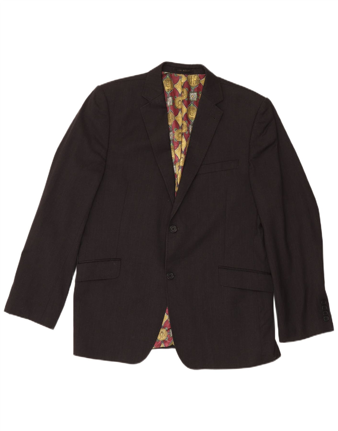 Ted Baker Herre 2 Button Blazer Jacket UK 44 2XL Sort Uld