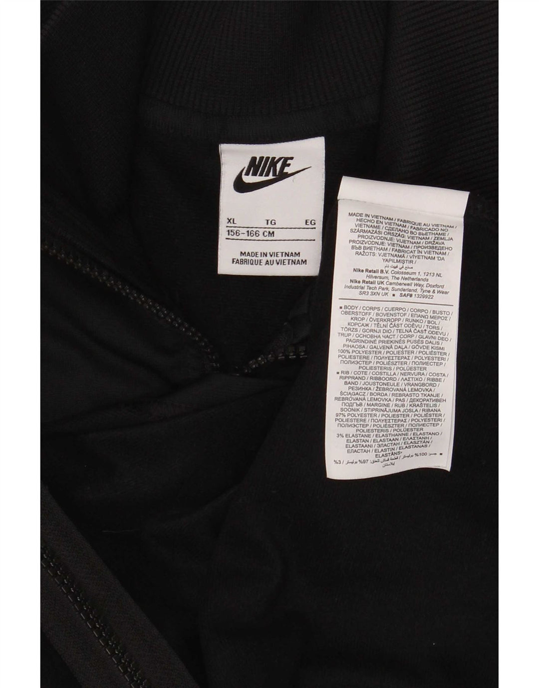 Nike Girls Crop træningsdragt topjakke 13-14 år XL Sort polyester