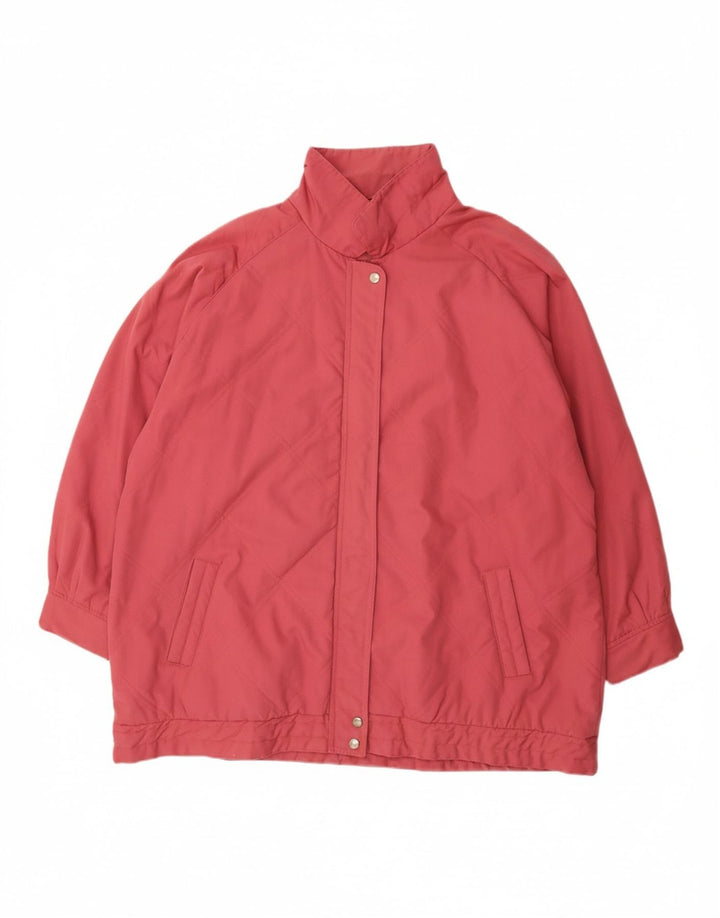 VINTAGE Quiltet jakke til kvinder UK 22 3XL Pink Polyester