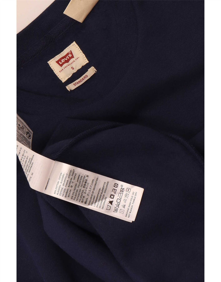 Levi's Herre Grafisk Standard Fit Sweatshirt Jumper Small Navy Blue Classic