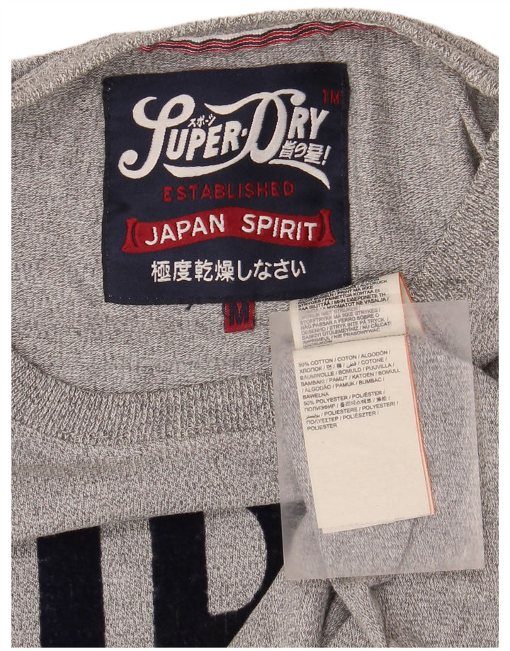 SUPERDRY Herre grafisk T-shirt top mellemgrå bomuld