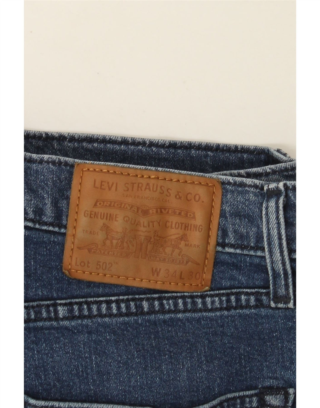 LEVI'S Herre 502 tilspidsede jeans W34 L30 Blå Bomuld