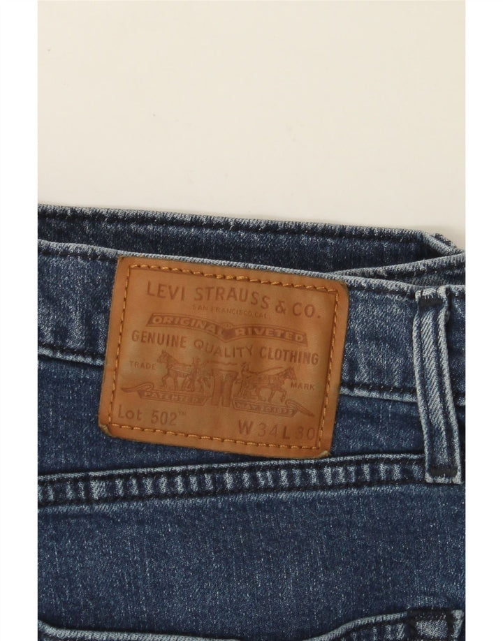LEVI'S Herre 502 tilspidsede jeans W34 L30 Blå Bomuld