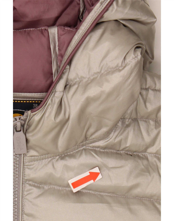 Ciesse Piumini Womens Hooded Padded Jacket UK 12 Medium Silver Polyester