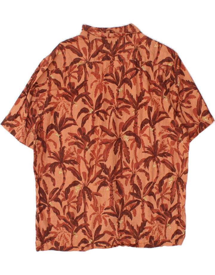 H&M Mens Abstract Pattern Short Sleeve Shirt Medium Brown Cotton Vintage H&M and Second-Hand H&M from Messina Hembry 