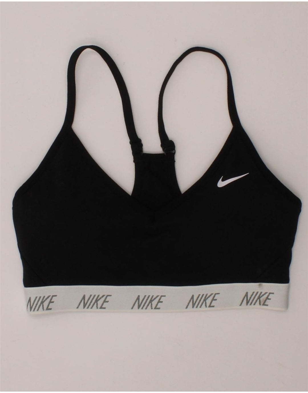 NIKE Womens Graphic Sport Bra Top Small Black Sports Vintage Nike and Second-Hand Nike from Messina Hembry 