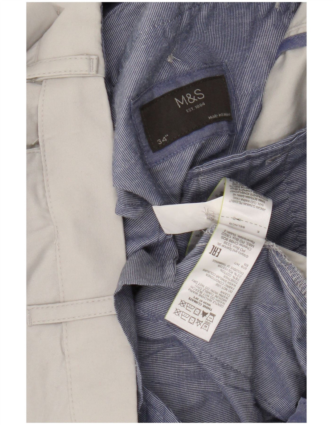 Marks & Spencer Herre Chino Shorts W34 Large Beige Bomuld