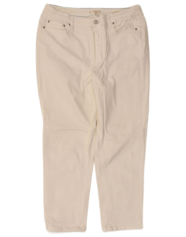 Joules Lige Casual Bukser til kvinder UK 16 Large W34 L25 White Bomuld