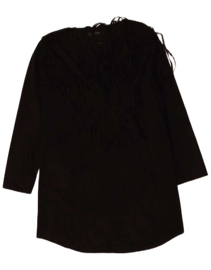 ZARA Langærmet tunikakjole til kvinder UK 14 Medium Sort Polyester