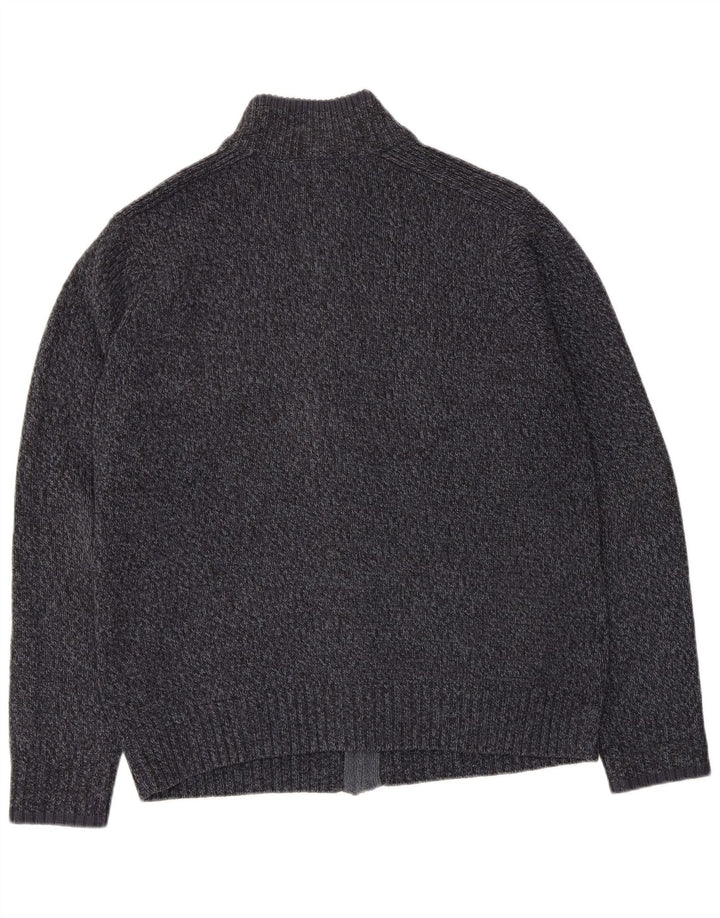 MARKS & SPENCER Herre Regular Fit Cardigan Sweater Stor Marineblå Flecked