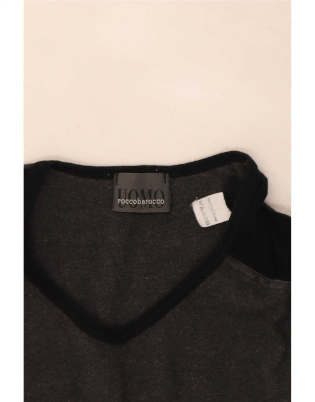 Roccobarocco Herre T-Shirt Top Stor Grå Colourblock Bomuld