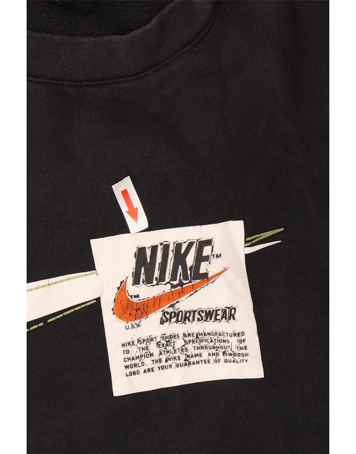 Nike Herre grafisk sweatshirt Jumper Medium Sort Bomuld