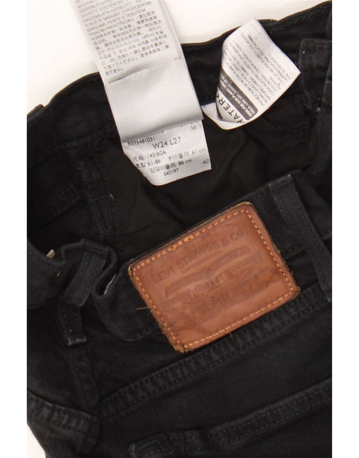 Levi's Dame Ribcage Straight Jeans W24 L27 sort bomuld
