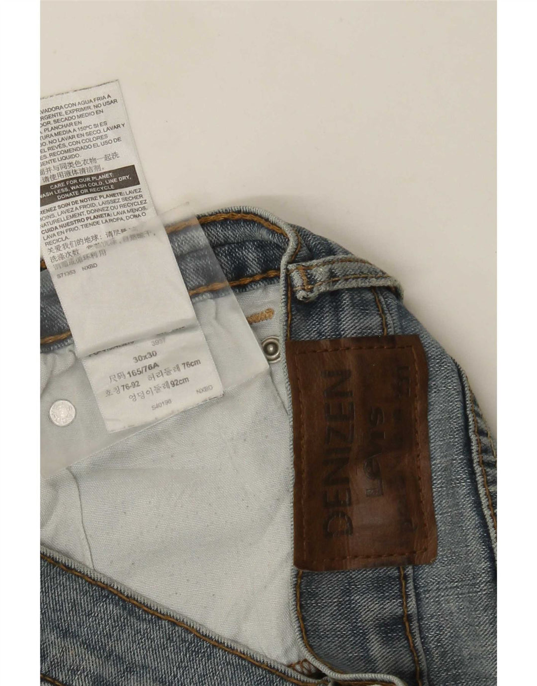 Levi's Herre Denizen Straight Jeans W30 L30 Blå Bomuld