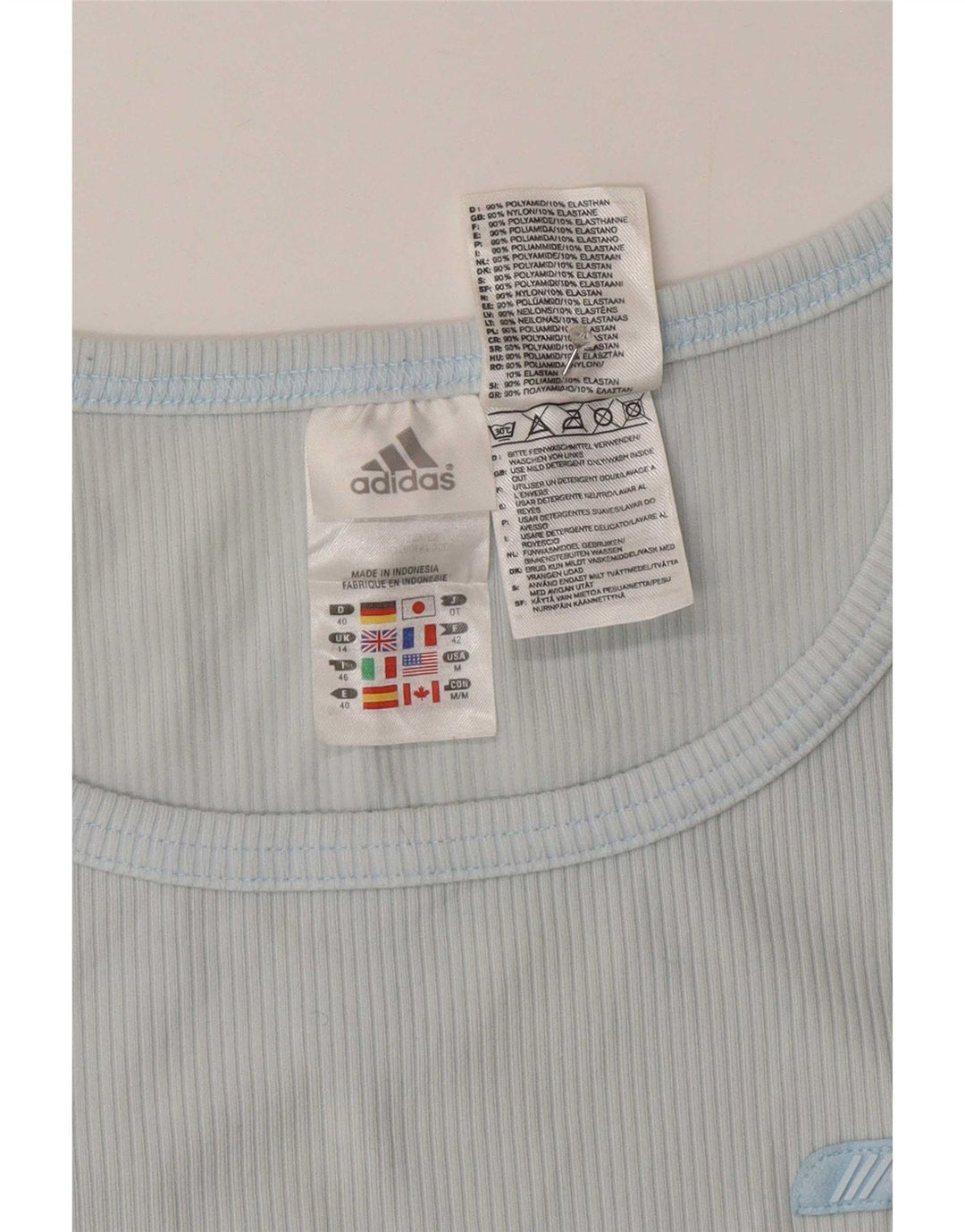 Adidas Dame Vest Top UK 14 Medium Blue Nylon