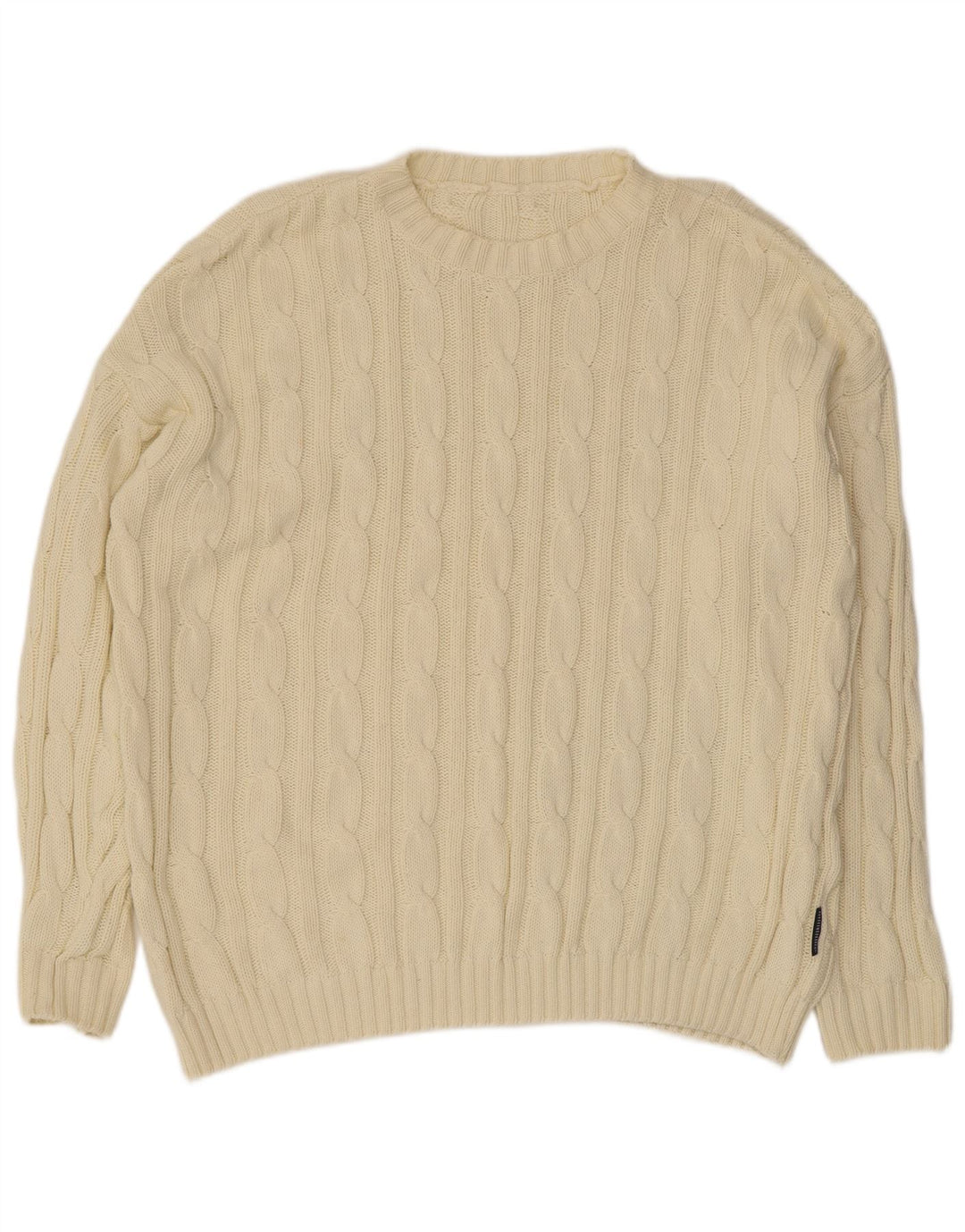 Vintage herre sweater med rund hals 2XL beige