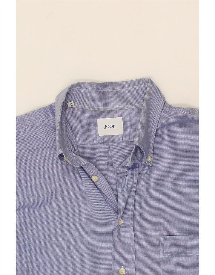 JOOP Mens Short Sleeve Shirt Size 41 16 Large Blue Cotton Vintage Joop and Second-Hand Joop from Messina Hembry 
