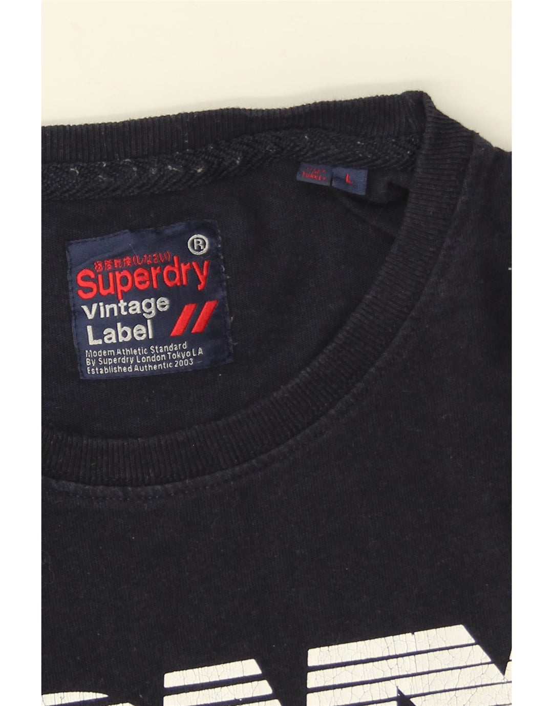 Superdry Grafisk T-shirt top til mænd Stor marineblå bomuld