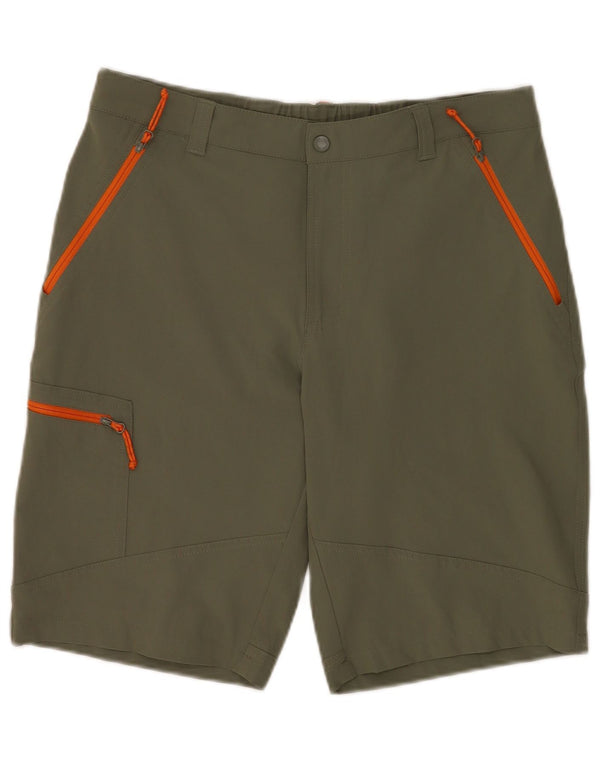 Columbia Mens Omni-Shield Cargo Shorts W34 Large Khaki Polyester