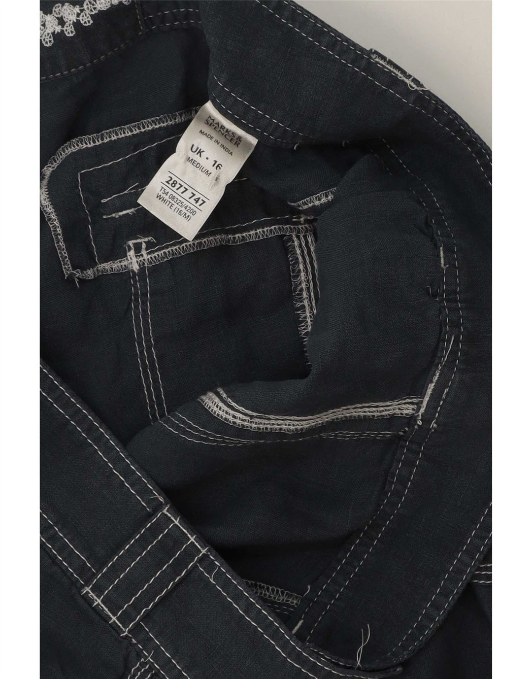 Marks & Spencer Dame Cargo Trousers UK 16 Large W36 L28 Navy Blue