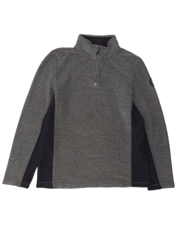 Weird Fish Herre Grafisk Sweatshirt Jumper Large Navy Blue Colourblock