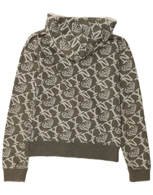 Billabong Dame Grafisk Hættetrøje Sweater UK 18 XL Grøn Bomuld