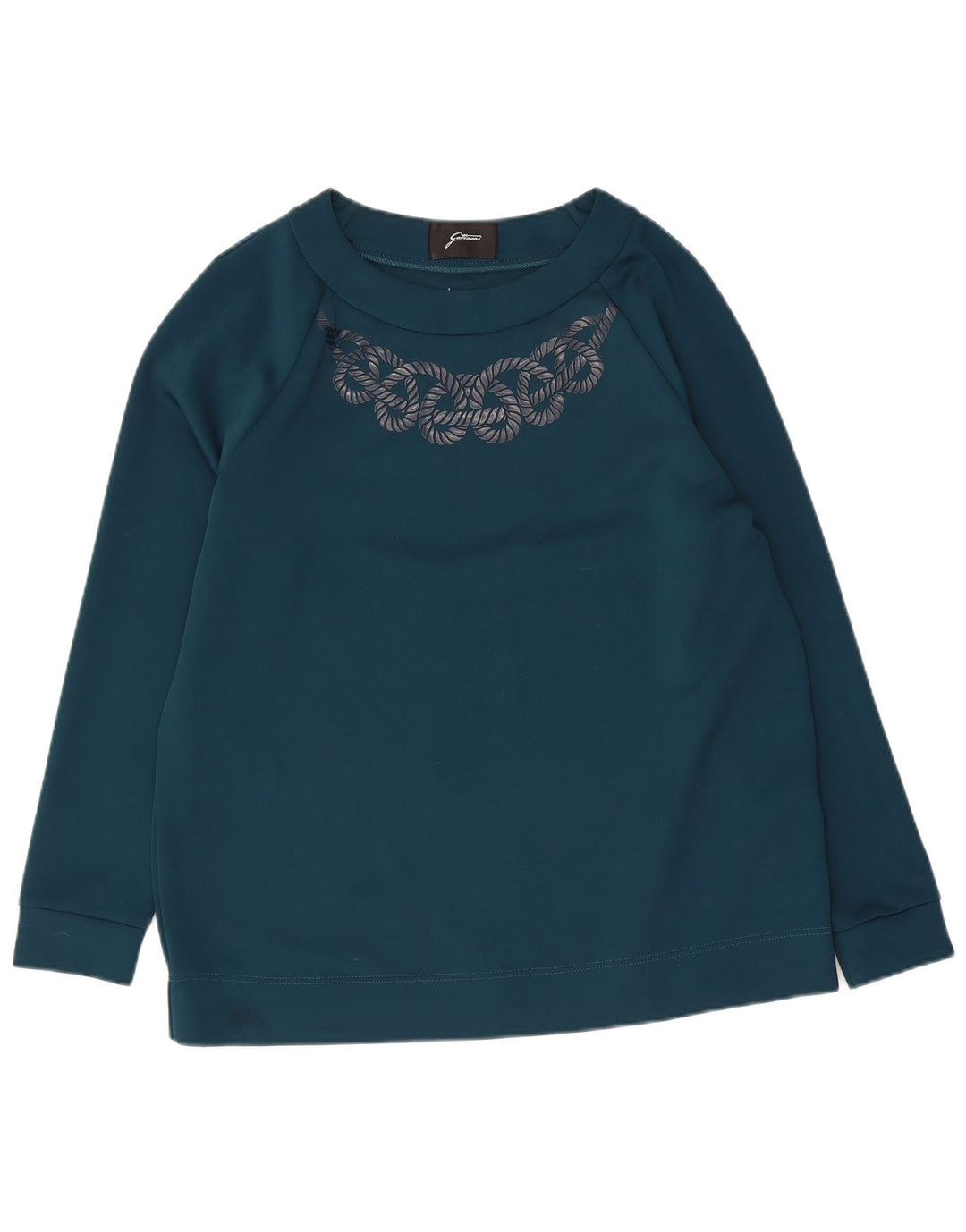 GATTINONI grafisk sweatshirt til kvinder UK 14 Stor blå polyester
