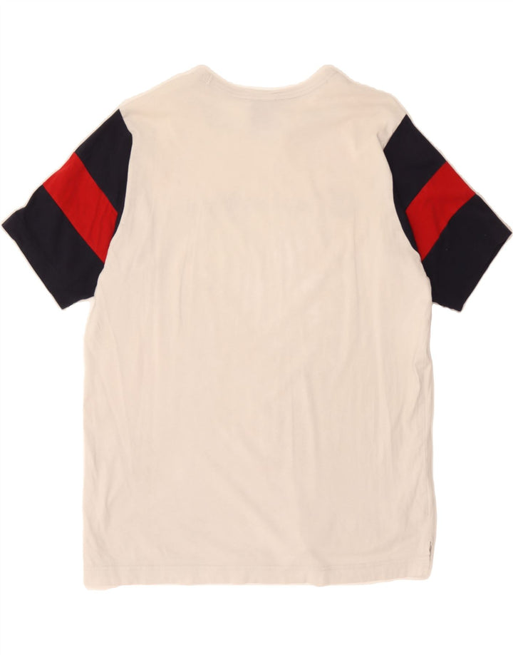 CHAMPION Mens Graphic T-Shirt Top XS White Colourblock Vintage Champion and Second-Hand Champion from Messina Hembry 