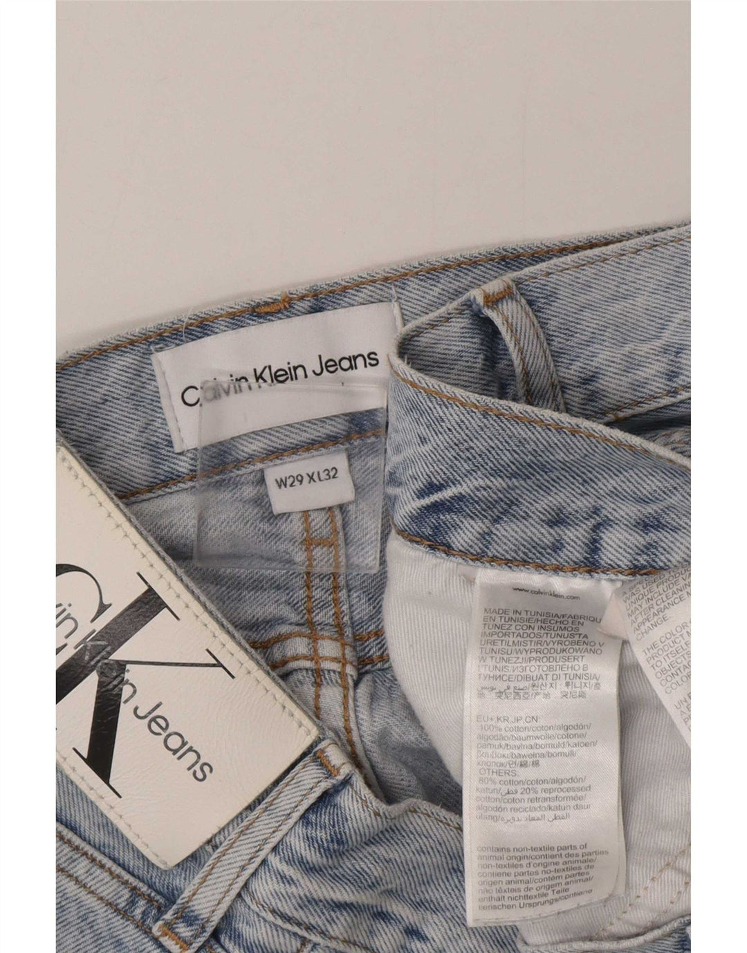 Calvin Klein Straight Jeans til mænd W29 L32 Blå Bomuld