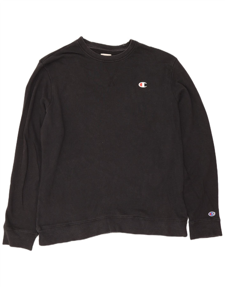 Champion Herre Sweatshirt Jumper Large Sort Bomuld