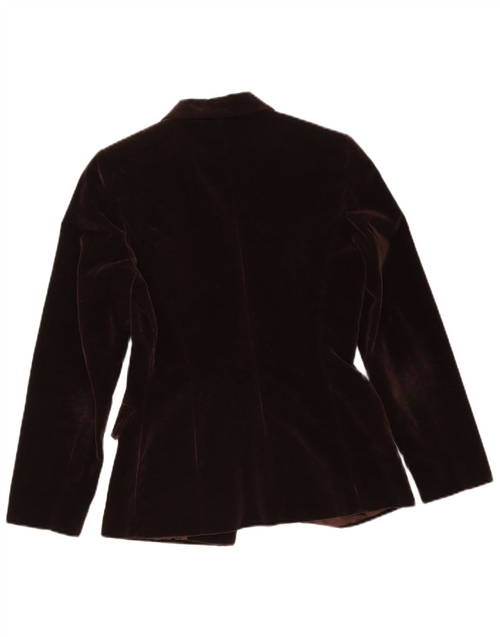 Lybido Dame 3 Button Velvet Blazer Jacket IT 42 Medium Brun Bomuld