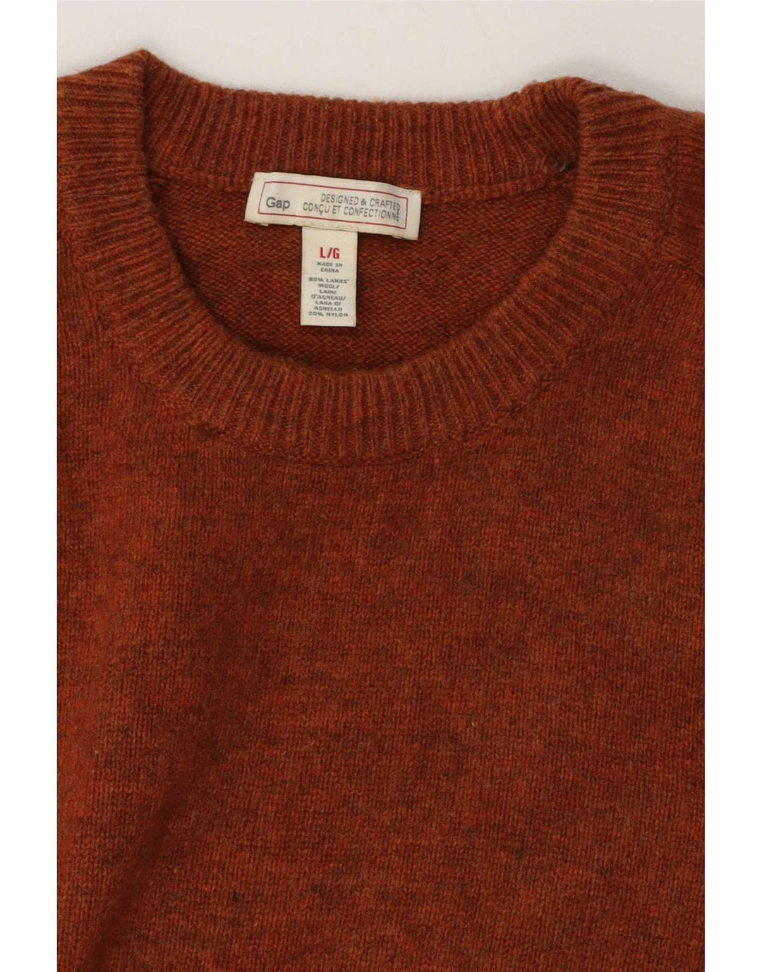 Gap Herre Crew Neck Jumper Sweater Stor brun lammeuld