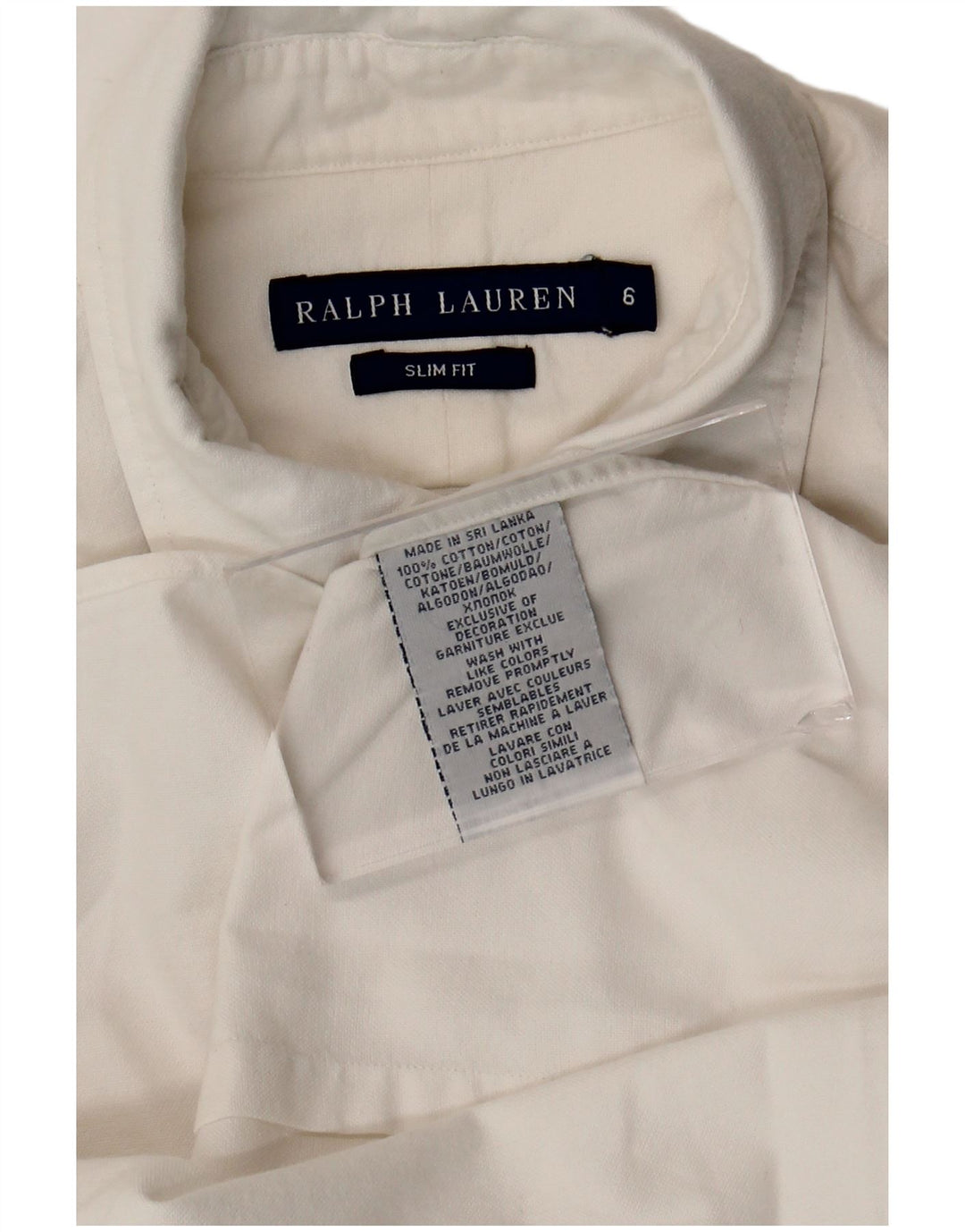 Ralph Lauren Dame Slim Fit skjorte US 6 Medium White Bomuld