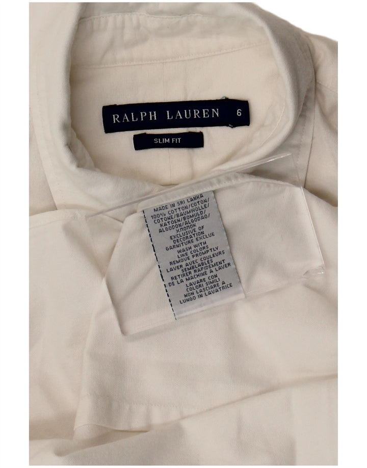 Ralph Lauren Dame Slim Fit skjorte US 6 Medium White Bomuld