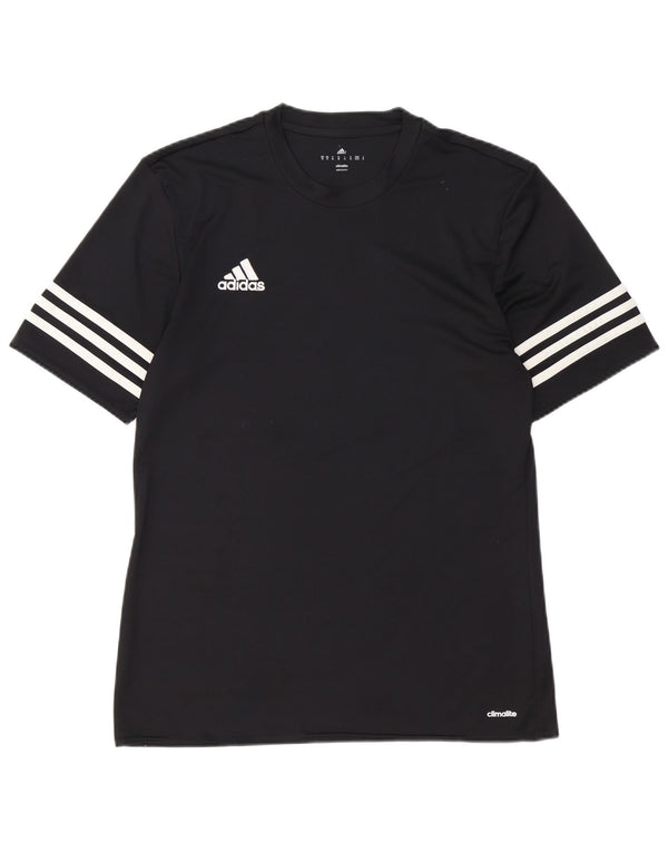 Adidas Herre Climalite T-Shirt Top Medium Sort Polyester