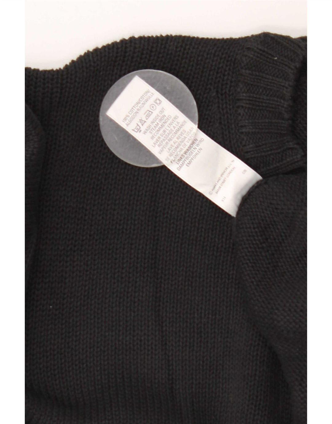 Marks & Spencer Herre sweater med rund hals, stor sort bomuld