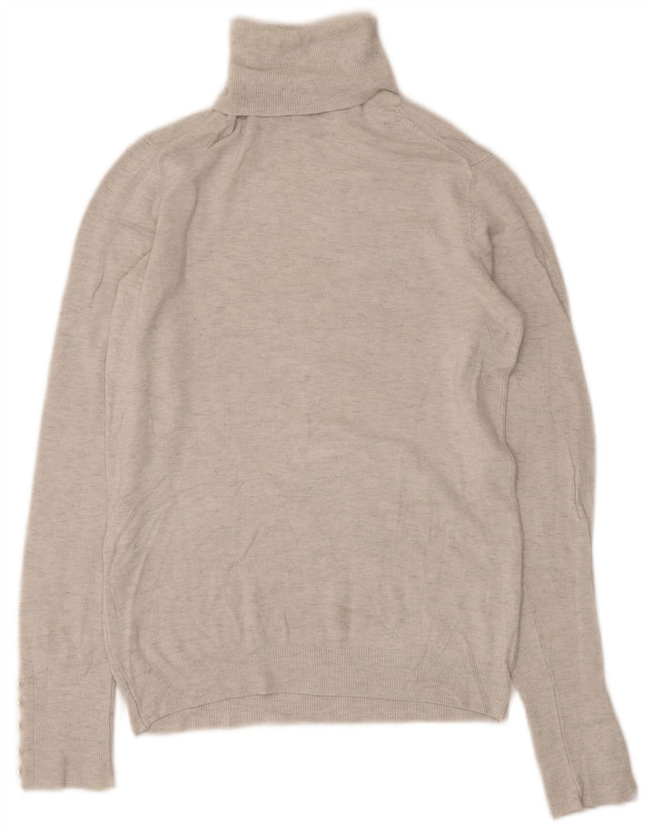 Zara Dame Rullehals Sweater UK 12 Medium Grå