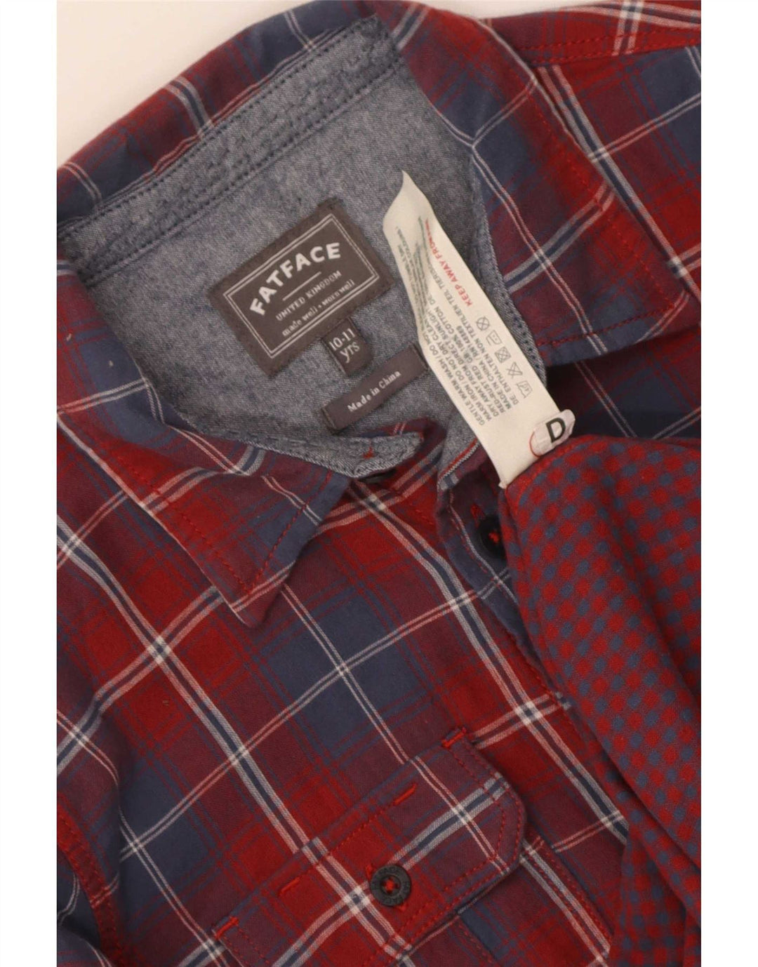 Fat Face drenge flannel skjorte 10-11 år rød ternet bomuld