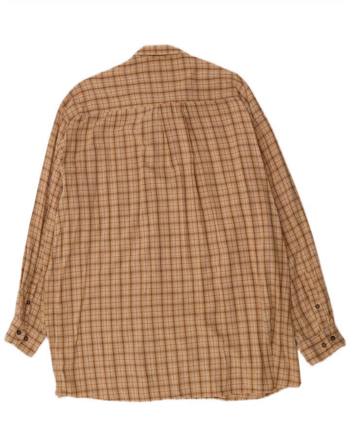 Camel Herre Flanelskjorte 2XL Beige Ternet Bomuld