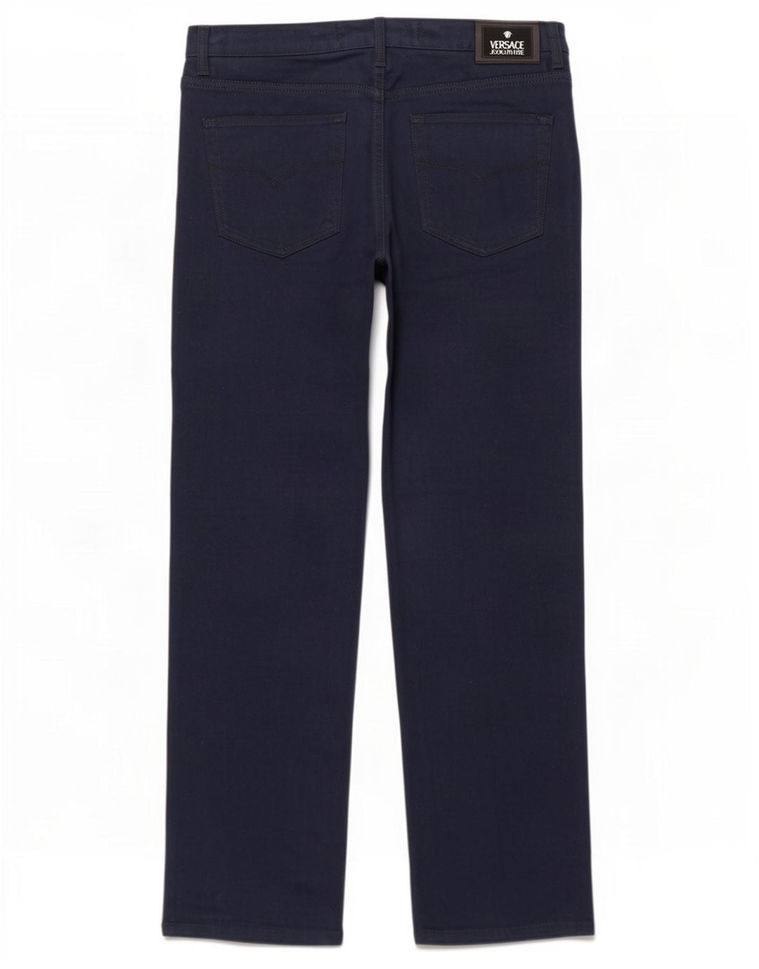 Versace Straight Casual Bukser til mænd W34 L32 Marineblå polyester