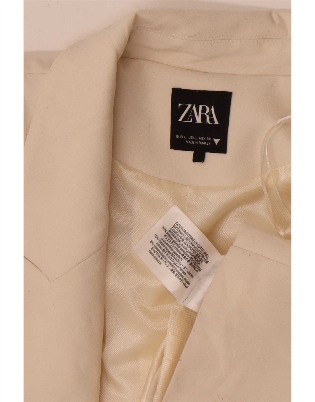 Zara Womens Open Bolero Jacket UK 16 Large Off White Polyester