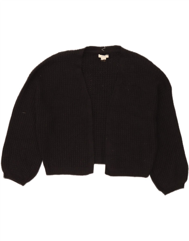 Fat Face Dame Oversized Crop Open Cardigan Sweater UK 14 Large Black