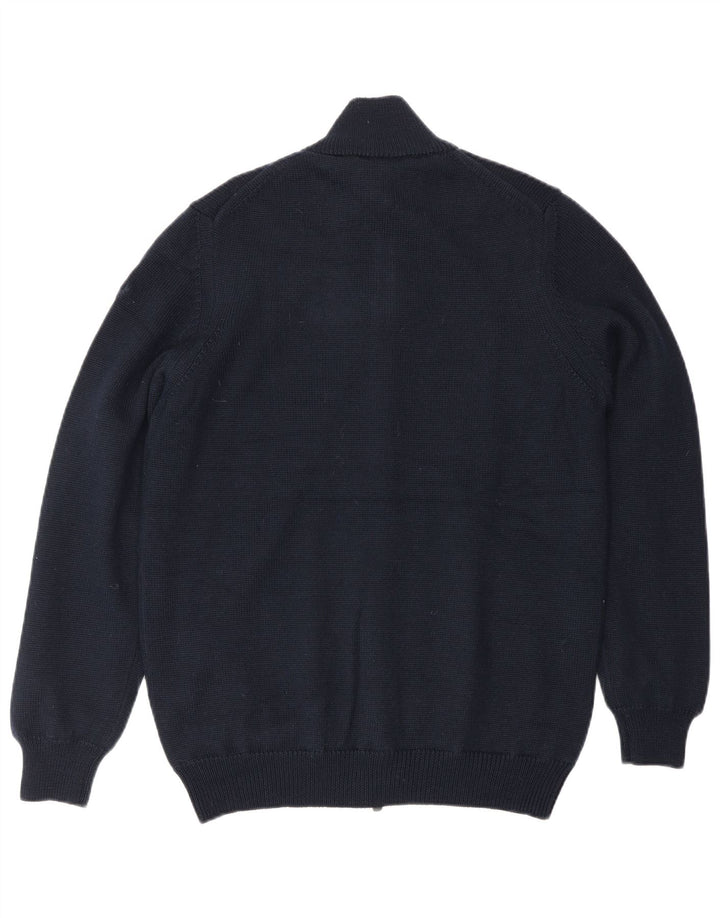 Lyle & Scott herre cardigan sweater Medium marineblå uld