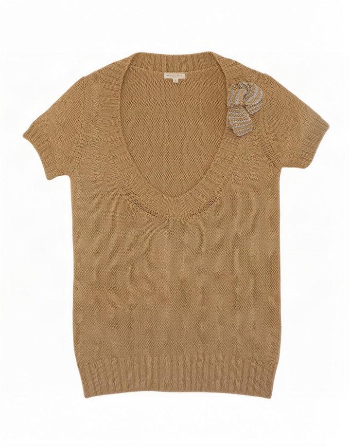 Massimo Dutti Dame Vest Tank Top UK 10 Small Khaki Rayon