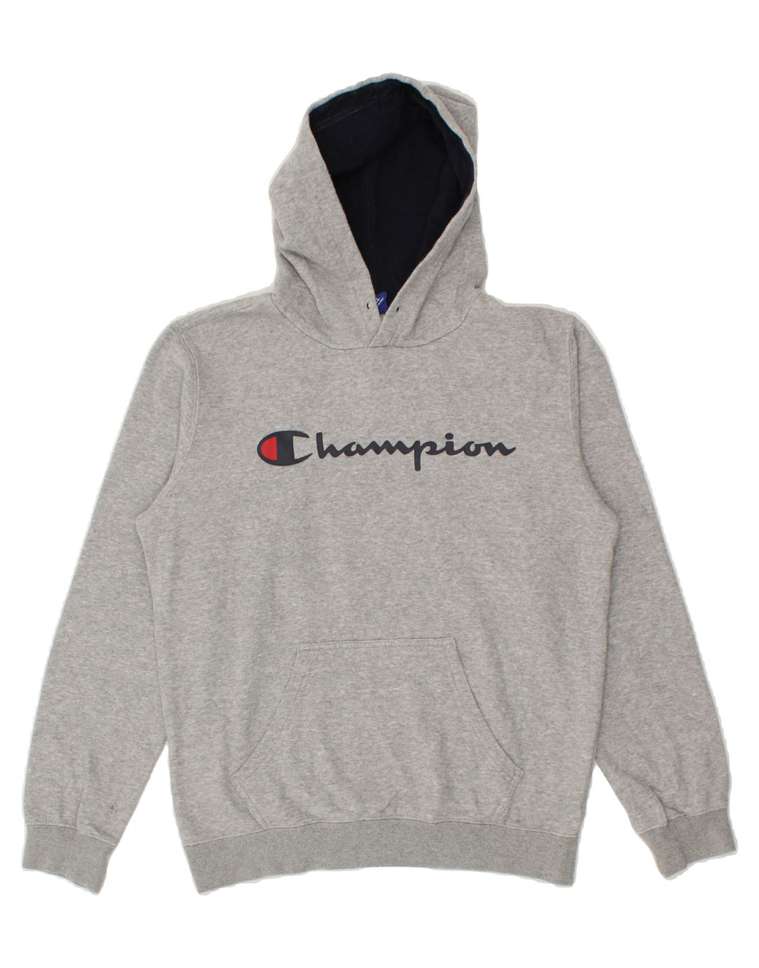 CHAMPION Mens Graphic Hoodie Jumper Small Grey Cotton Vintage Champion and Second-Hand Champion from Messina Hembry 