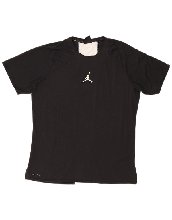 Jordan Herre Dri Fit Grafisk T-Shirt Top Stor Sort Colourblock Polyester