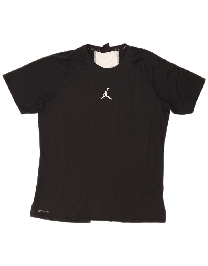 Jordan Herre Dri Fit Grafisk T-Shirt Top Stor Sort Colourblock Polyester