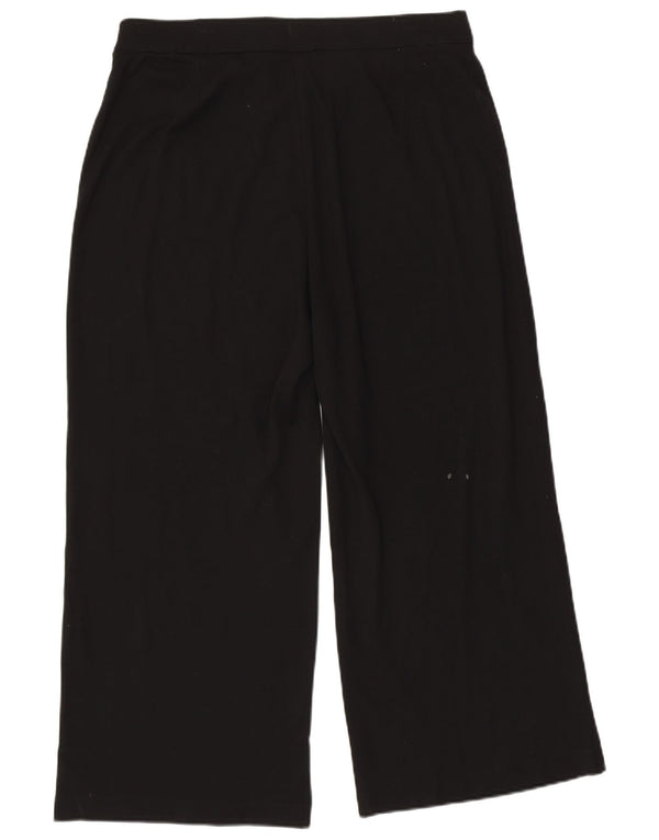 Marks & Spencer Dame Cropped Trousers UK 18 XL W36 L26 Sort Viscose