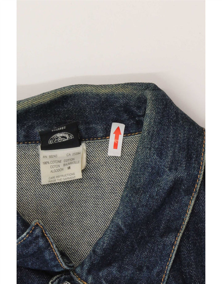 Diesel Dame denimjakke UK 14 Stor Blå Bomuld