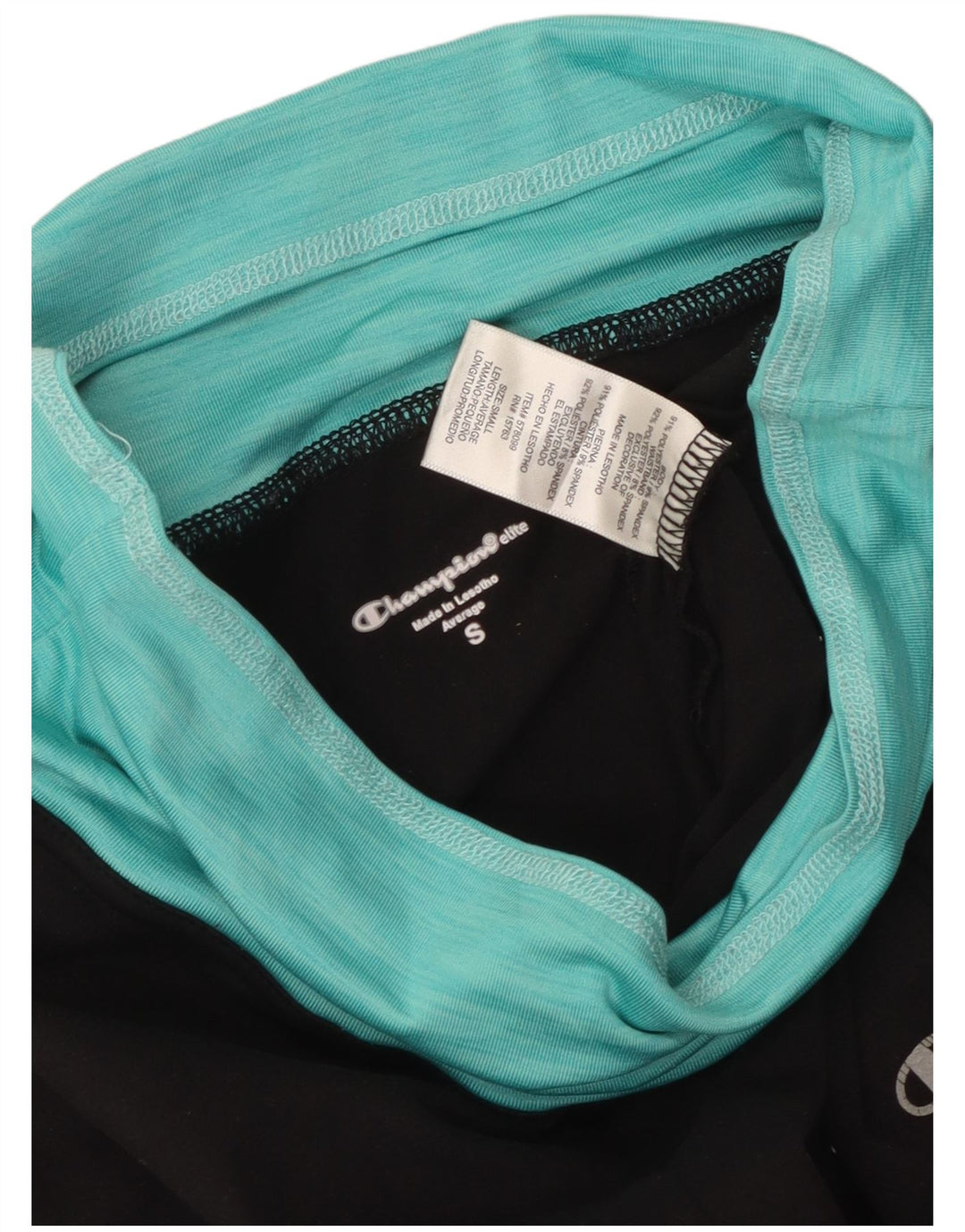 Champion Womens Leggings UK 10 Small Black Colourblock Polyester